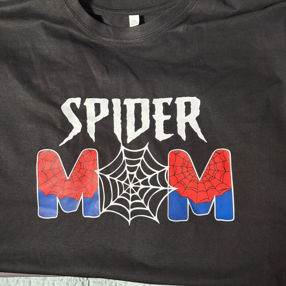Spider Mom Graphic T-shirt 2XL Black -158